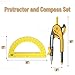 Mr. Pen- Geometry Compass and Protractor Set, 6 Inch Compass, 6 Inch Protractor, Drawing Tool for School, Clear Plastic, Easy Grip, Precision Design for Math, Art, Drafting, Architecture