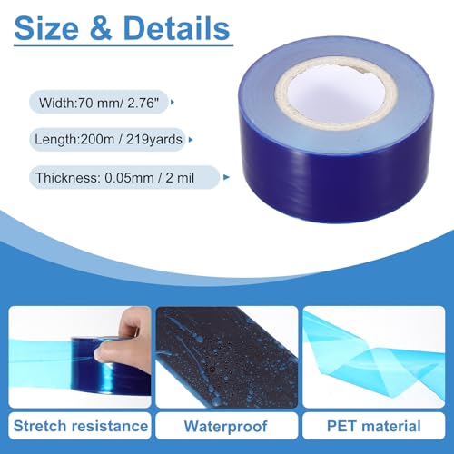 Image of PATIKIL Removable Protective Film Tape, 2.8 Inch x 656 ft PE Surface Protective Scratch Film Tape Roll for Furniture Electrical Appliances Plastic Hardware High Stickiness, Blue