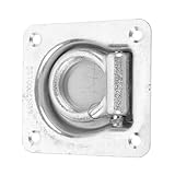 Happyyami Edelstahl Zurrmulde Recessed Pull Ring mit Automatischer Rückstellung Robustes Metall Tie Down Haken für Anhängerboden Langlebiger Einbaugriff für Zug Ladungssicherung