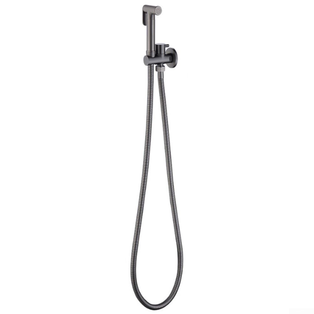 Set di spruzzatori per bidet in acciaio inox nero opaco, montaggio a parete, bidet per WC portatile Shattaf con secchio per pannolini, kit spray per l'igiene personale ()