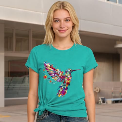 Hummingbird Shirts for Women - Cute Flower Bird Graphic Shirt Animals Lover Tops — view 5