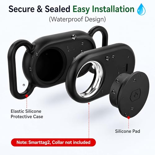 Miniatura 5 de Soporte Para Collar De Perro 2 Unidades Para Galaxy Smarttag2, Funda De Silicona Impermeable Para Gato Y Mascota, Accesorio Protector Antipérdida Resistente A Los Arañazos Para Samsung Galaxy Smart
