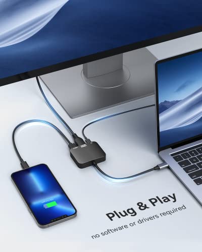 Image of vilcome USB C to HDMI Adapter【4K@60HZ】, HDMI to USB C Adapter Multiport with USB Type C PD & USB 3.0 Port, Compatible for MacBook Pro /Air, iPad Pro /Air, Dell XPS, iPhone 15 Pro /Max, Android (Black)