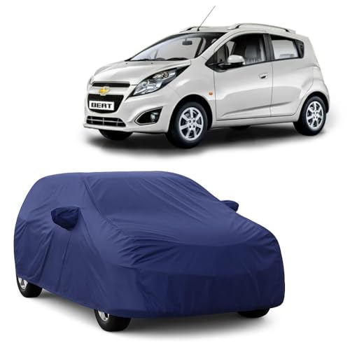 Image of Car Body Cover Compatible with Maruti Suzuki Ignis | Water, Dust & UV Protection | Mirror Pockets | Elastic Grip | Triple Stitch Ignis Car Cover (Blue)