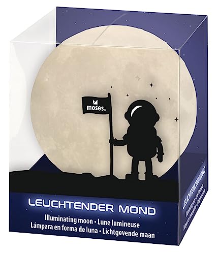 Moses Leuchtender Mond Lampe | Nachtlicht für Kinder mit Timer-Funktion | Stimmungsvolles Dekolicht, warmweiß, 30563