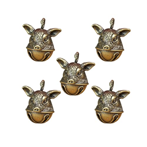 5PCS-Animal-Shaped-Bells-Brass-Pig-Head-Bell-Decorative-Pendants-for-Keys-Backpacks-Key-Chain 5PCS Animal Shaped Bells Brass Pig Head Bell Decorative Pendants for Keys Backpacks Key Chain