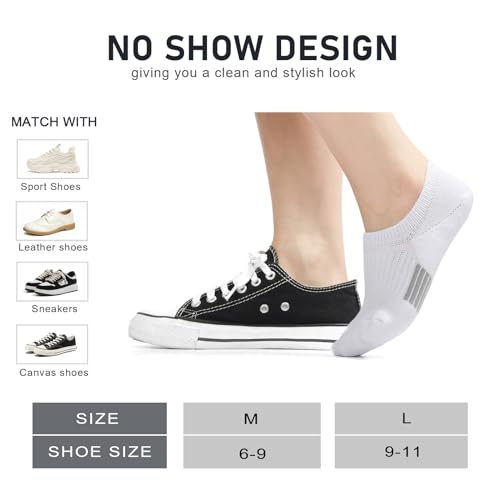 FAYBOX No Show Socks Womens Cushioned Low Cut Invisible Footies for Running Athletic Gym Ankle Socks 6 Pairs2