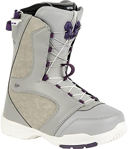 Nitro Women's Flora TLS Boot '23 Snowboard Boot, Grey-Purple, MP 26.0 // EU 40 // US 8.5