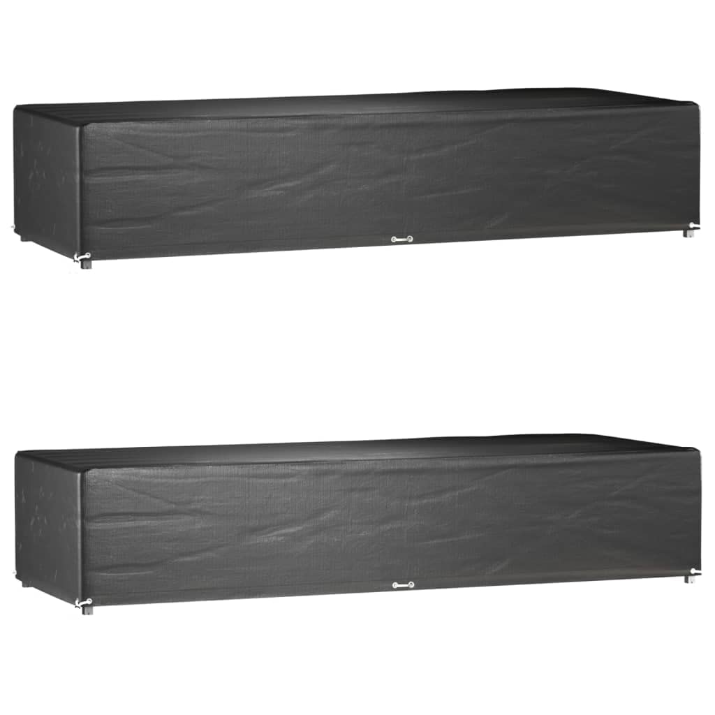INLIFE Fundas para tumbona, 2 unidades, 12 ojales, 205 x 75 x 40 cm, de polietileno, para muebles, de exterior (1,2 kg)