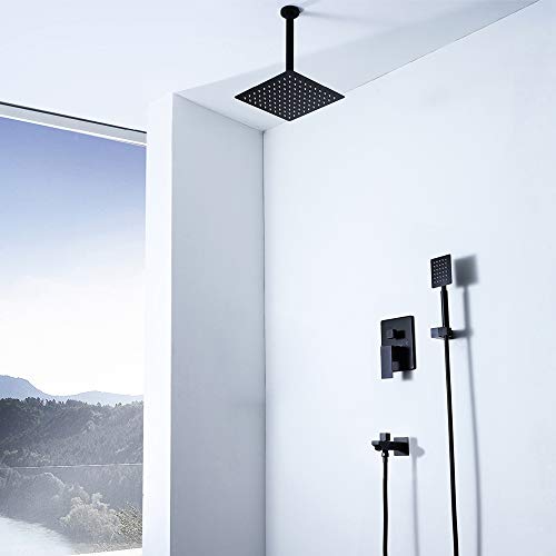 Ensemble combiné de douche au plafond en laiton chromé chic