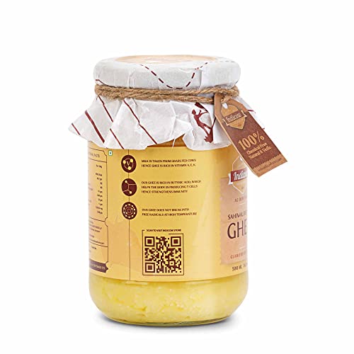 Image of Indicow Organic Dairy Foods Pure Authentic A2 Ghee (500ml, Sahiwal)