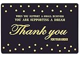 Thank You Cards Small Business 100 Pack (Business Card Sized) Thank You for Your order Cards with Elegant Design and Meaningful Sayings for Supporting Small Business - Best for Retail or Online Stores