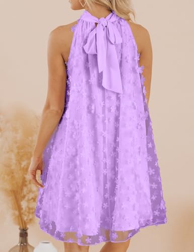 Image of VIMPUNEC Womens Summer Halter Mini A Line Swing Dresses Wedding Guest Formal Cocktail Homecoming Dress