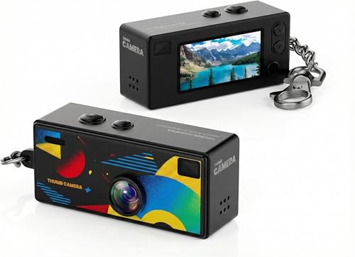 Image of Jumbao G6 Keychain Digital Camera - Mini Digicam with 1080P Video & 0.96 inch LCD Screen, Retro Film Simulation Style, 130 Wide Angle Bag Charm Camera for Beginners Teens and Adults (Black)