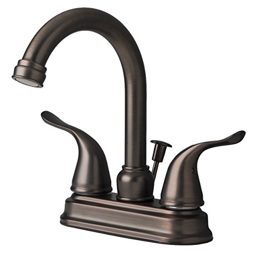 Black Friday 🔥 Builders Shoppe 2020BZ Two Handle Centerset Lavatory Faucet with Pop-Up Drain, Brushed Bronze Finish
