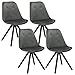 WOLTU® BH196dgr-4 4 x Esszimmerstühle 4er Set Esszimmerstuhl, Sitzfläche aus Samt, Design Stuhl, Küchenstuhl, Holzgestell, Dunkelgrau