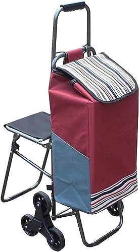 Carrito de Compras Plegable 30x20x98 cm Rojo miniatura 1