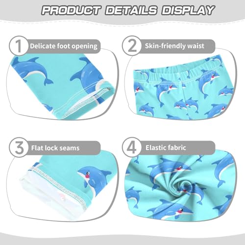 Girls Leggings Size 4T Cartoon Dolphin Stretchy Tights Girl Clothes Comfortable Pants for Workout Dance3