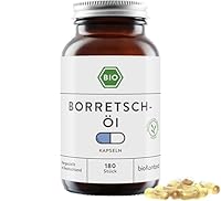 Borretschöl Kapseln BIO 180 Stück vegane Kapseln | mit 500 mg bio Borretschöl nativ und kaltgepresst von bioKontor
