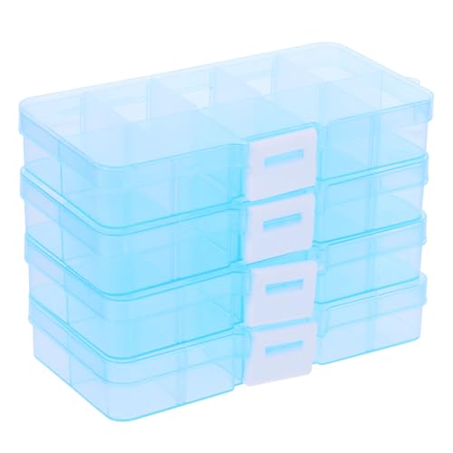 minkissy 4 Con Tapas Pequeños Organizadores De Cuentas Estantes Apilables Organizador De Piezas Pequeñas Cubos De Almacenamiento Organizador De Cuentas