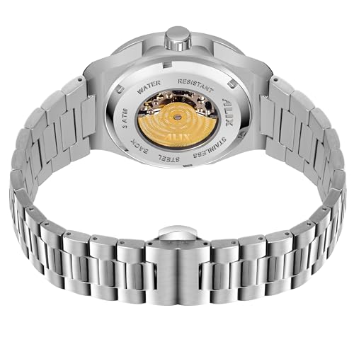 Image of ALIX AL2904 Automatic Mechanical Self-Winding Skeleton Dial 30 ATM Waterproof with Stainless Steel Band Wrist Watch