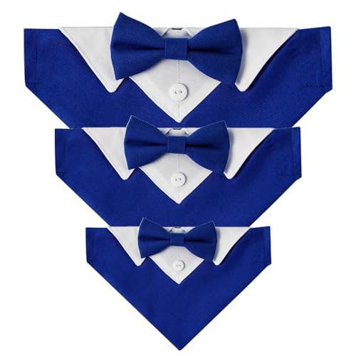 Dog Tuxedo Collar Dog Suit for Wedding Engagement and Birthday, Formal Dog Tux Bandana Costume with Blue Bow Tie and Adjustable Buckle,Suitable for Medium Dog.(Blue, M) Dog Tuxedo Collar Dog Suit for Wedding Engagement and Birthday, Formal Dog Tux Bandana Costume with Blue Bow Tie and Adjustable Buckle,Suitable for Medium Dog.(Blue, M)