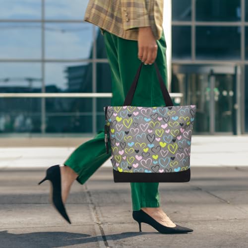 Image of NGIL Medium Top Zipper Closure Canvas Tote Bag with Attached Matching Coin Purse For Moms and Nurses