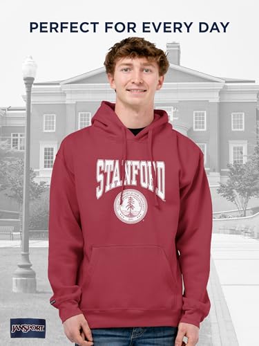 Image of JanSport NCAA Officially Licensed Rival Hoodie, Long Sleeve Unisex Sweatshirt, Cotton-Polyester Blend, Double-Layered Hood