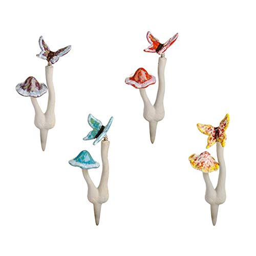 CB Imports Tinkling Mushroom and dancing Butterfly Garden Ornament 30cm tall