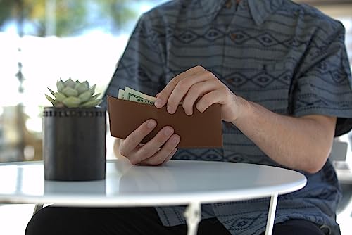 Image of Allett Sport Wallet, RFID Blocking Slim (Leather, Hazel Brown) | Slim Minimalist Front Pocket Leather Sport Wallet, RFID Blocking, Water-Resistant, Holds 4-24+ Cards & Cash, Men & Women