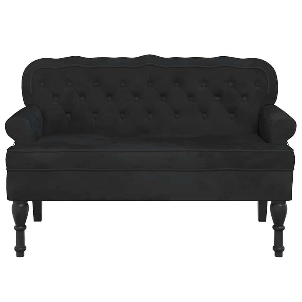 vidaXL Panca con Schienale Nera 119,5x64,5x75 cm in Velluto