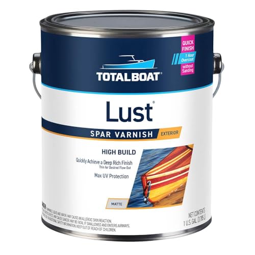 TotalBoat Lust Marine Varnish, High Gloss and Matte Finish for Wood, Boats...