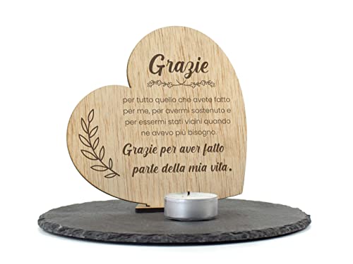 CONTRAXT Biglietto di ringraziamento in legno. Regali per ringraziare Amici speciali Regali originali Regali di compleanno addio amico amico uomo donna biglietti di ringraziamento (Grazie)