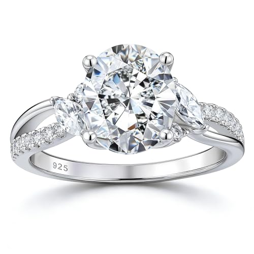 Newshe Jewellery Moissanite Engagement Rings for Women 925 Sterling Silver Oval Cut...
