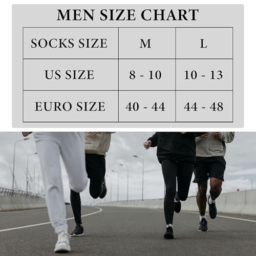 Wildarms Men's 6-Pack Running Socks - Cotton Ankle Socks with Arch Support, Cushion & Double Cuff for Sports, Hiking, Gym3