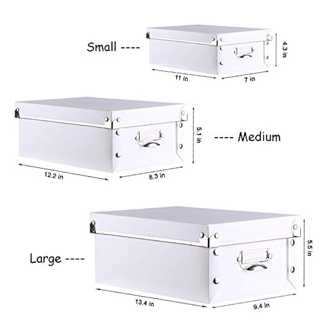 SEEKIND Decorative Storage Boxes with Lids,Water-Proof Storage Bins for Shoes,Clothes,Office ¡