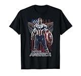 Marvel Falcon Winter Soldier Captain America Flag Portrait T-Shirt