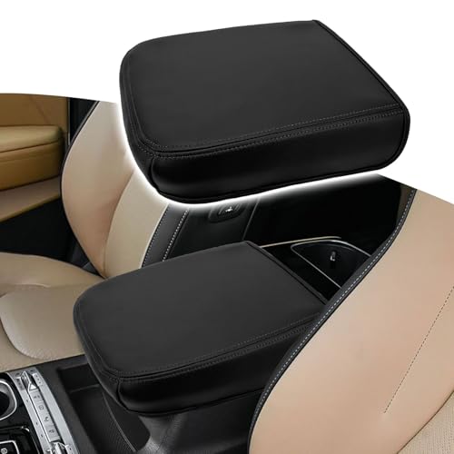 Areeyils for 2026 2025 2024 2023 2022 Kia Carnival Center Console Cover Leather Middle Console Armrest Lid Protector for Kia Carnival Accessories 2022-2025 2026 LX EX SX SX Prestige(Black Stitches)