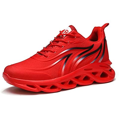 Walking Shoes Mens Silp On Work Trainers Mesh Running Shoes Hypersoft Sneakers Men Gym Jogging Trainers for Men Red Size 10.5 Cover