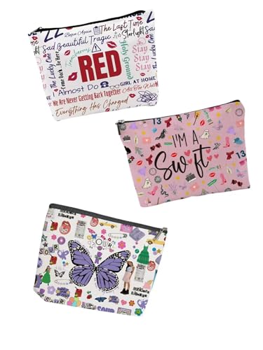 CAONIDADAYE Singer fans Gifts Set with Makeup Bag Durable Cosmetic Bag, Musical Lyrics Fans Gift Makeup Zipper Pouch Bag For Women (3packs)
