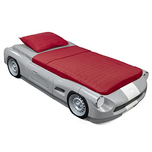 Step2 Roadster Toddler-to-Twin Bed Transition Race Car Bed for Boys & Girls Adjustable Made of Durable Plastic For Toddlers 3+ Years Old Gray