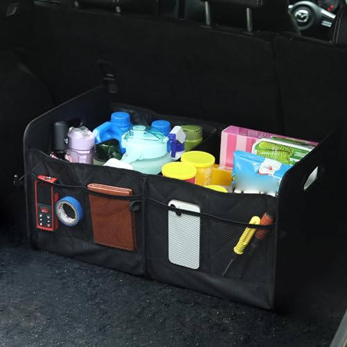 Organisateur de coffre de voiture robuste avec panier pliable pour un rangement cargo stable - 3
