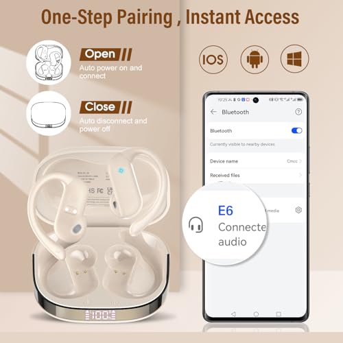 KI Übersetzer Kopfhörer, 3-in-1 Echtzeit Sprachübersetzer Kopfhörer mit ENC und App, 32 Std Übersetzungskopfhörer mit 164 Sprachen & 7 Modi, Open Ear Übersetzer Ohrhörer für Geschäftlich/Lernen Weiß