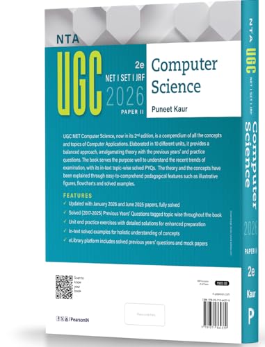 Image of Pearson NTA UGC NET Computer Science Paper 2 2026 2nd Edition | For NET /SET /JRF | Solved 2025-26 Papers, PYQs, DBMS, OS, DSA, AI & Networks (UGC preparation series 2026)