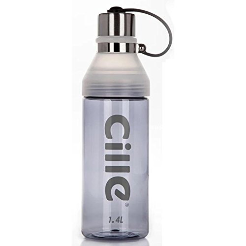 Chinashow 48 oz Great Plastic Sports Water Bottle Large Capacity Leak Proof Water Bottle with Portable Rope[grey]