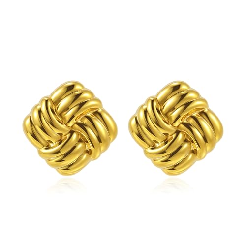 Boucles d'oreilles clous en or épais au fini géométrique luxe