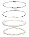 DB DUOBAO Shell Pearl Choker Necklace for Women Hawaiian Seashell Pearls Choker Necklace Adjustable Cord Necklace Set (Black)