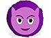 HappySnapGifts Coussin rond émoticône Smiley en peluche avec message personnalisé (diable violet, uni)