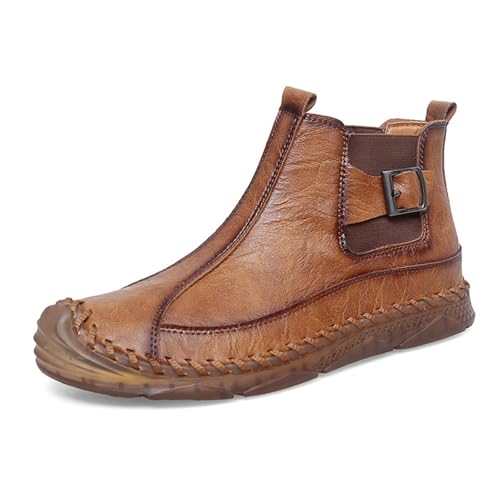 Men's Fashion Leather Chelsea Boots for Daily Commute, Casual Outings & Weekend Wandering, Walking Driving Soft Shoes