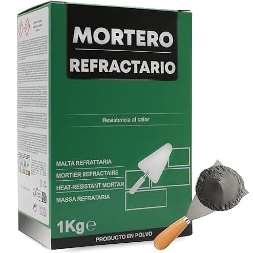 TECHZOCO Mortero refractario resistente al calor, Producto en polvo, Ideal para Revestir estructuras que soportan altas temperaturas, Modo de preparación diluir en agua, Color Gris, Contiene 1 Kg | Ya disponible en tu tienda friki favorita! En mundofriki.es!